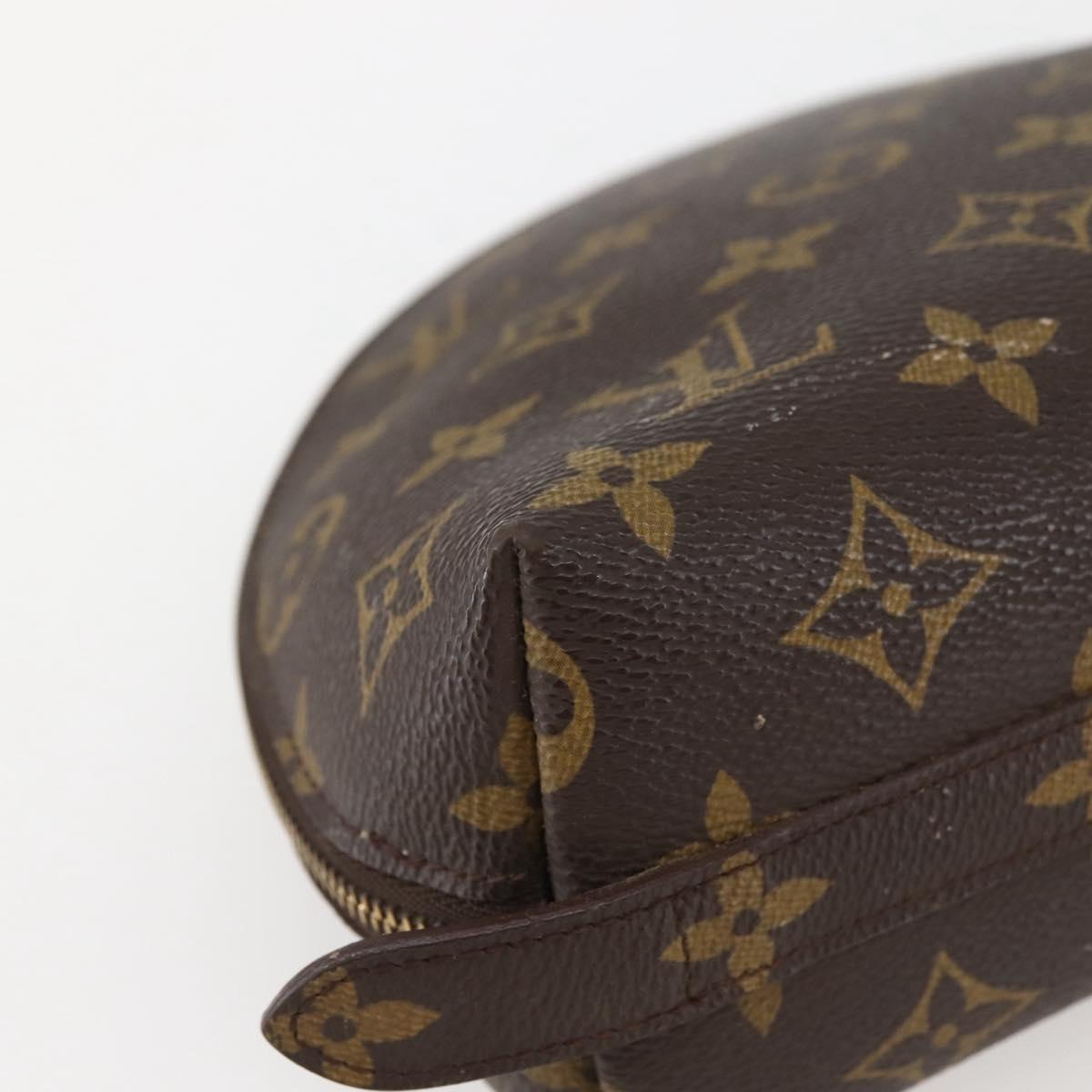 LOUIS VUITTON Monogram Trousse Demi Ronde Cosmetic Pouch M47520 LV Auth 144955