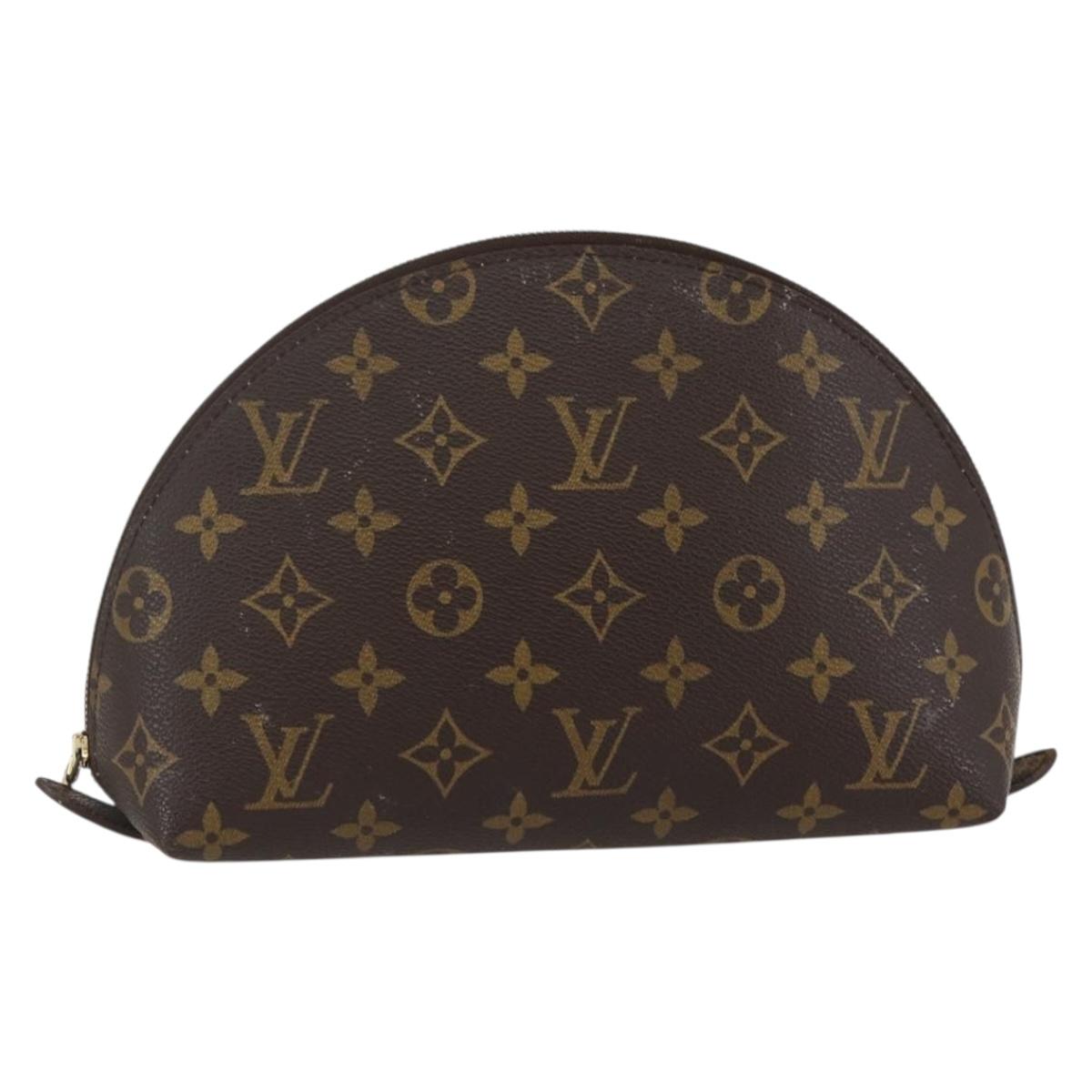 LOUIS VUITTON Monogram Trousse Demi Ronde Cosmetic Pouch M47520 LV Auth 144955