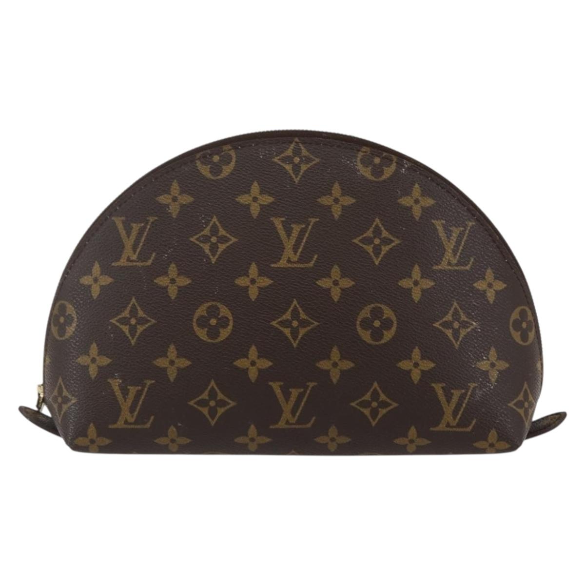 LOUIS VUITTON Monogram Trousse Demi Ronde Cosmetic Pouch M47520 LV Auth 144955