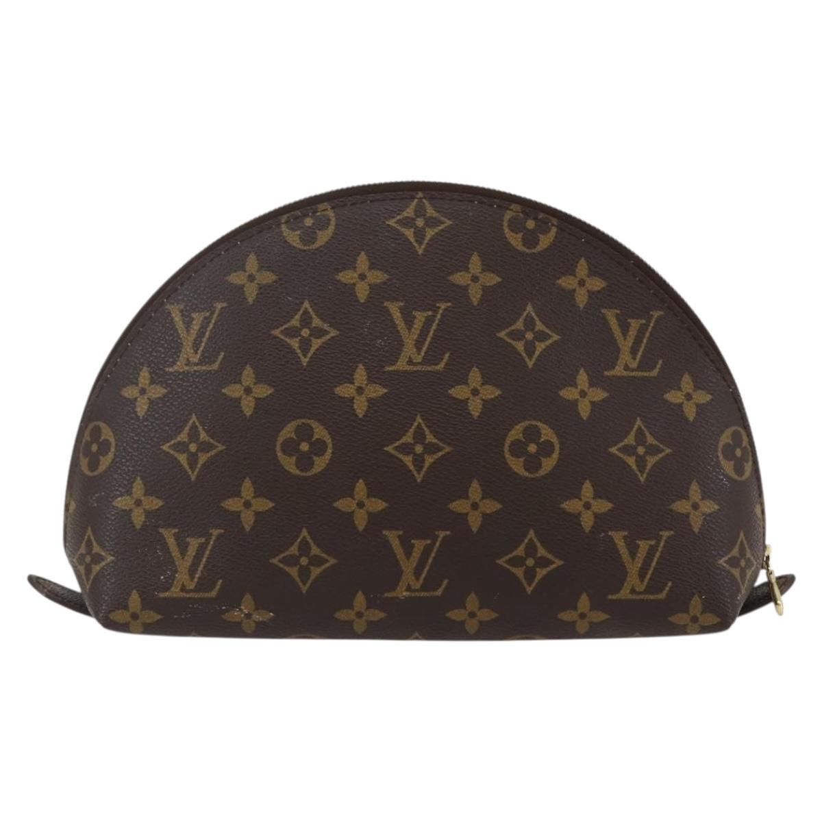 LOUIS VUITTON Monogram Trousse Demi Ronde Cosmetic Pouch M47520 LV Auth 144955