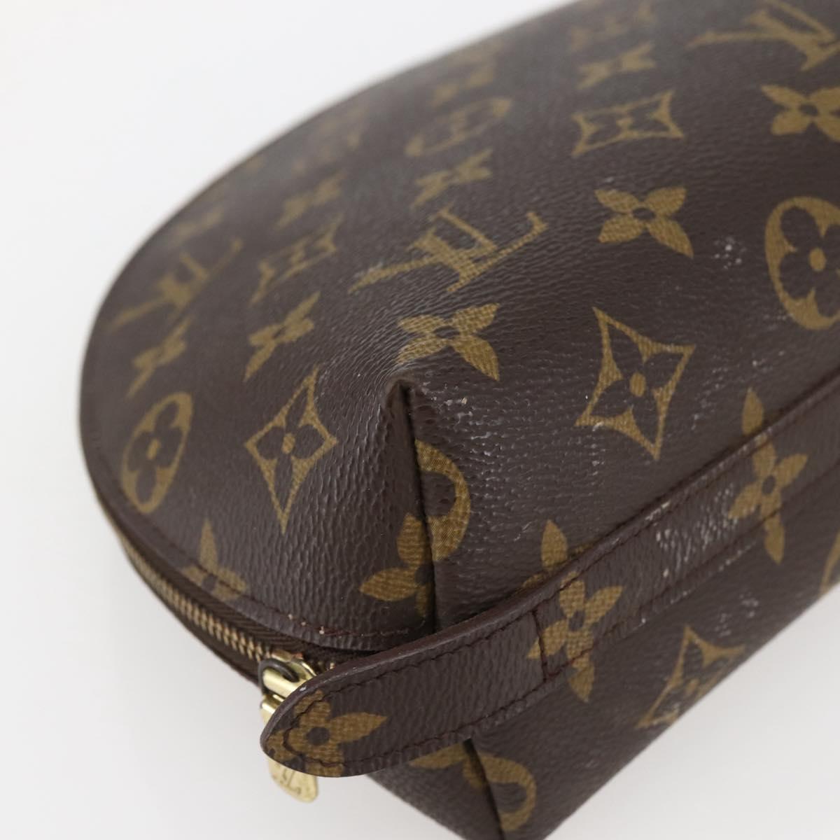 LOUIS VUITTON Monogram Trousse Demi Ronde Cosmetic Pouch M47520 LV Auth 144955