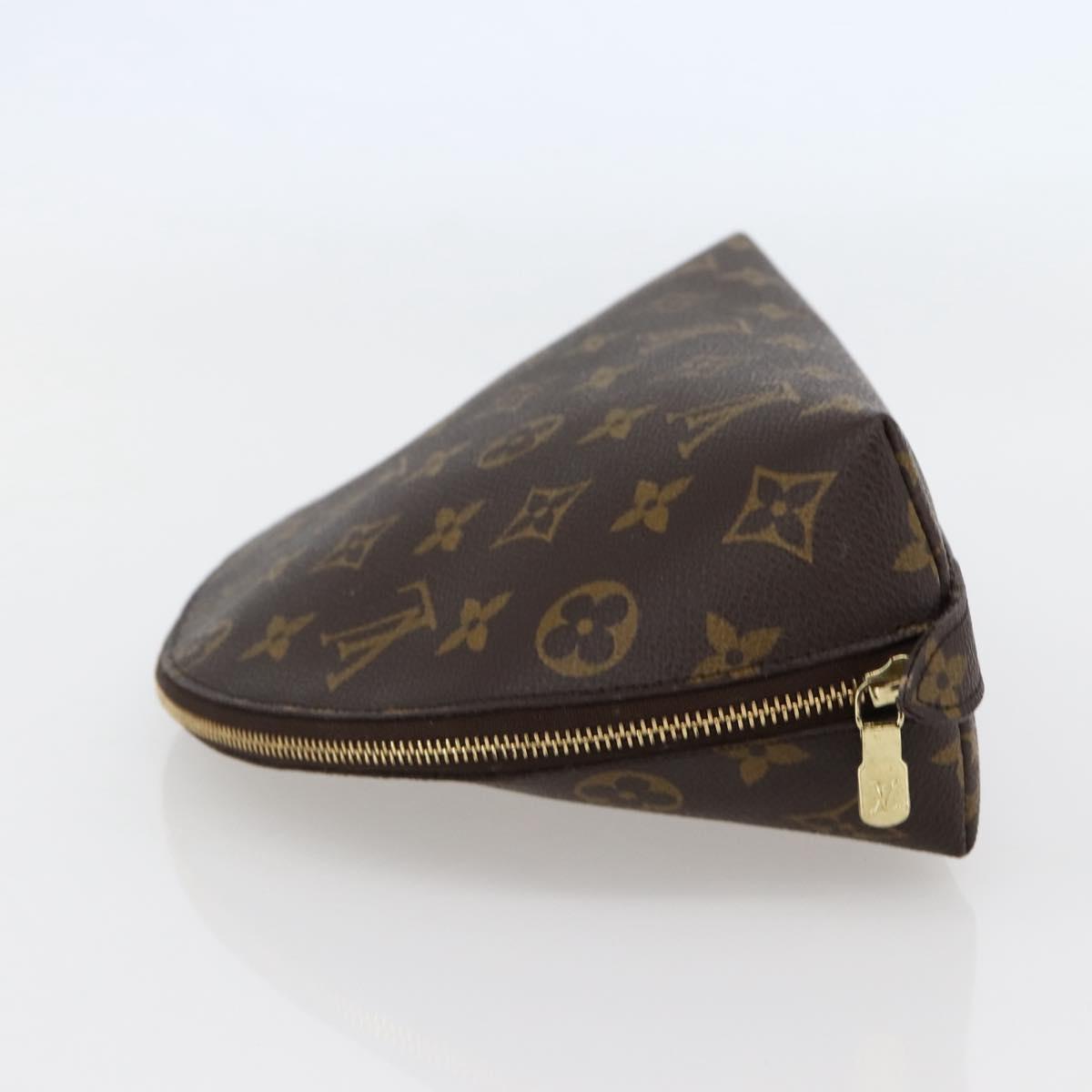 LOUIS VUITTON Monogram Trousse Demi Ronde Cosmetic Pouch M47520 LV Auth 144956