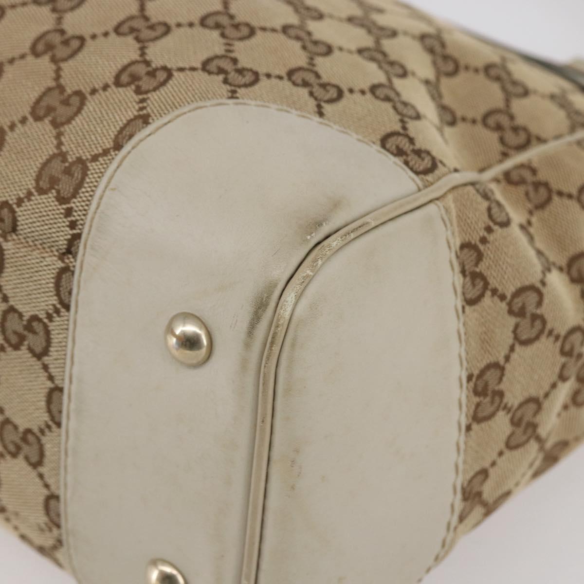 GUCCI GG Canvas Web Sherry Line Pretty Bag Beige Gold 257061 Auth 144967