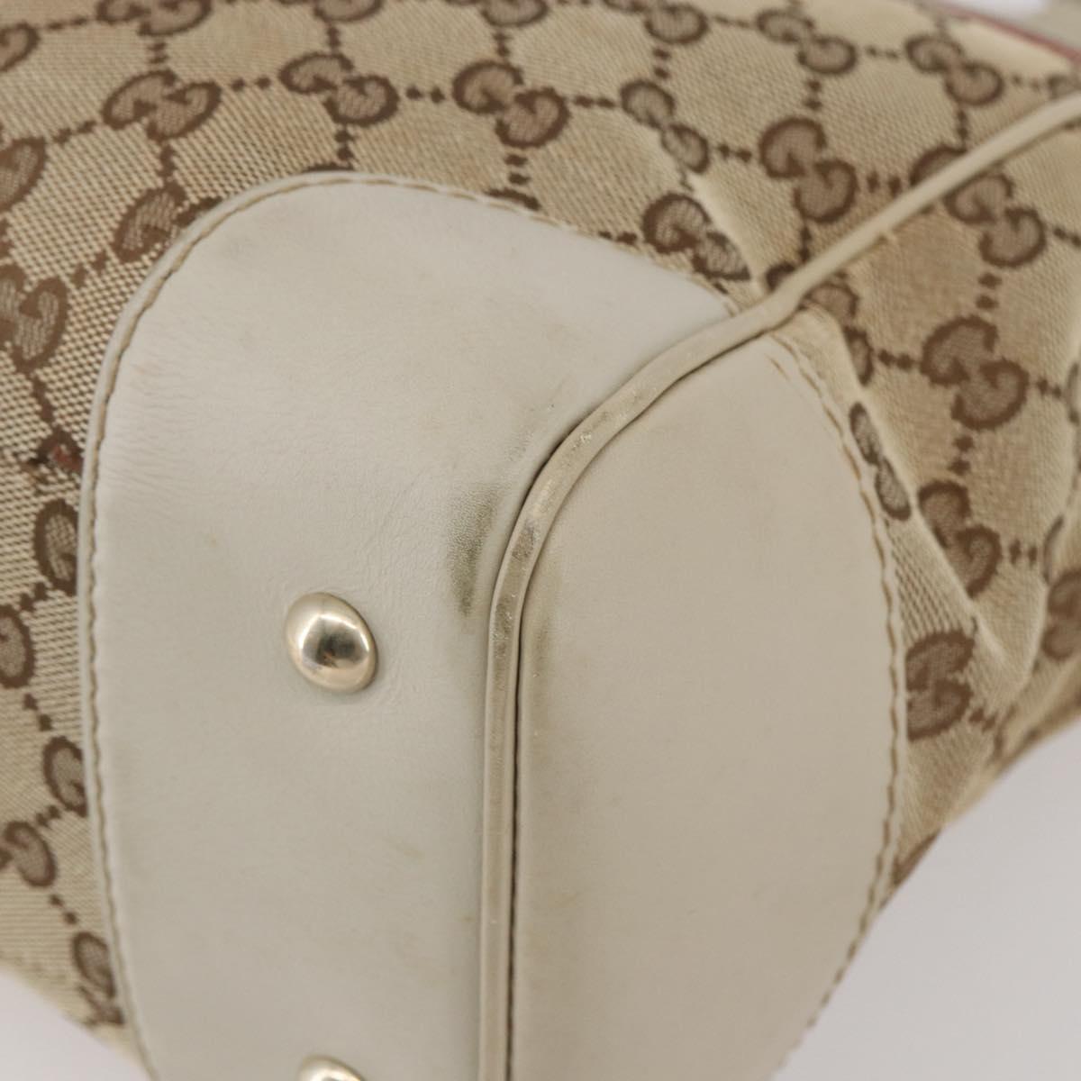 GUCCI GG Canvas Web Sherry Line Pretty Bag Beige Gold 257061 Auth 144967