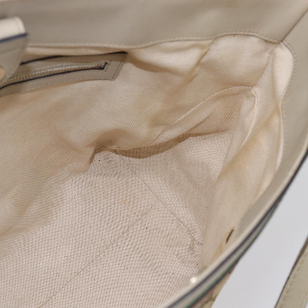 GUCCI GG Canvas Web Sherry Line Pretty Bag Beige Gold 257061 Auth 144967