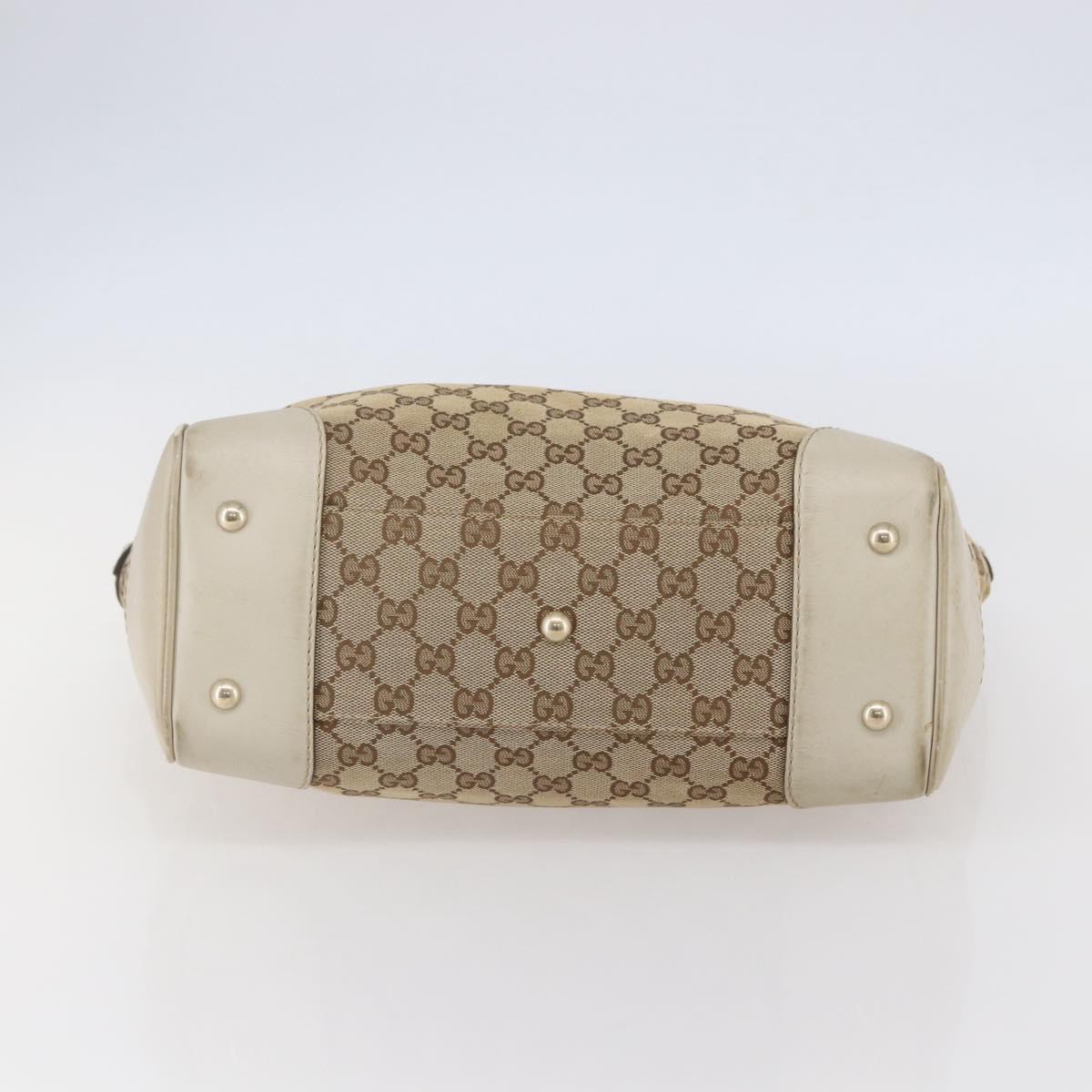 GUCCI GG Canvas Web Sherry Line Pretty Bag Beige Gold 257061 Auth 144967
