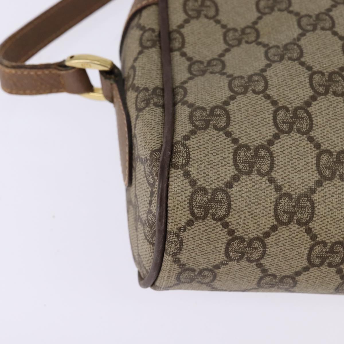 GUCCI GG Supreme Web Sherry Line Bag PVC Beige Gold 001 3443 6655 Auth 144969