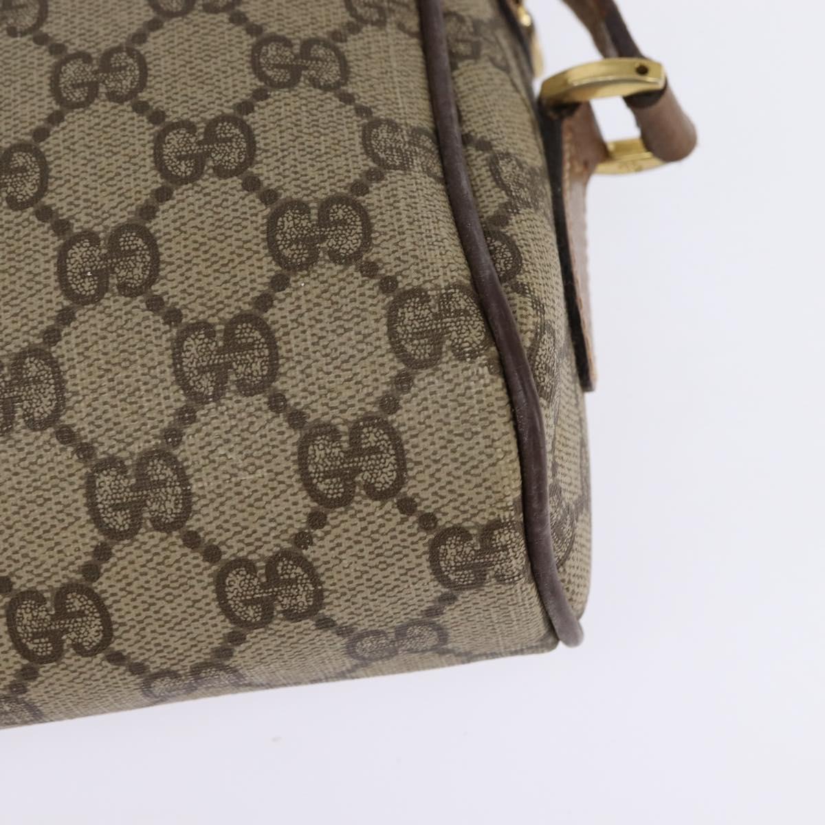 GUCCI GG Supreme Web Sherry Line Bag PVC Beige Gold 001 3443 6655 Auth 144969