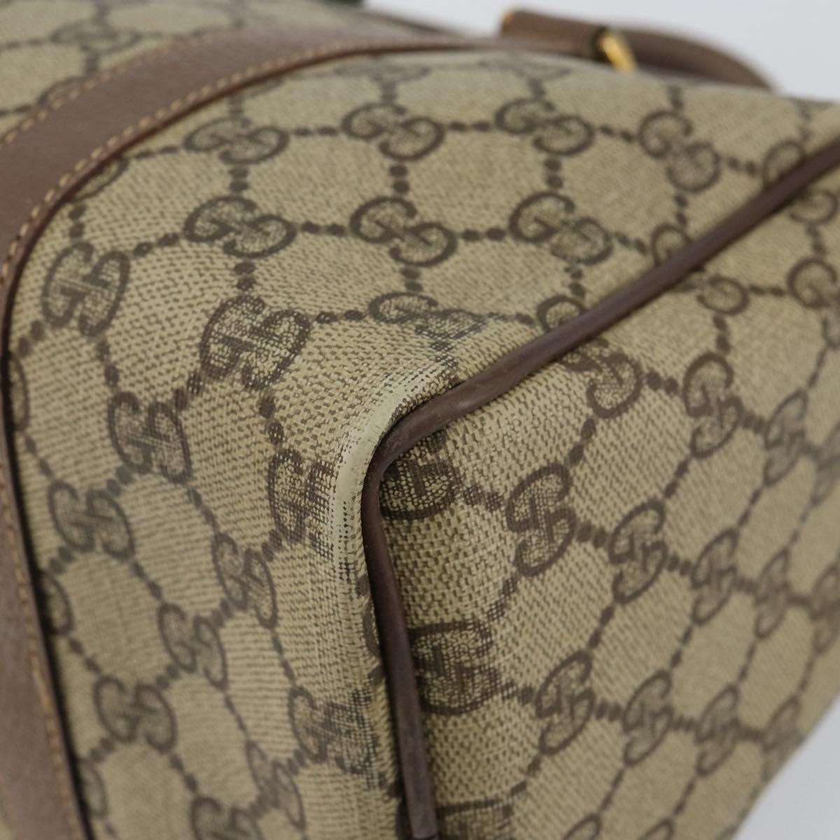 GUCCI GG Supreme Web Sherry Line Bag PVC Beige Gold 002 615 6838 Auth 144971