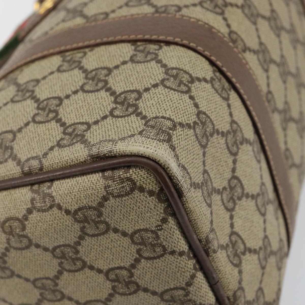 GUCCI GG Supreme Web Sherry Line Bag PVC Beige Gold 002 615 6838 Auth 144971