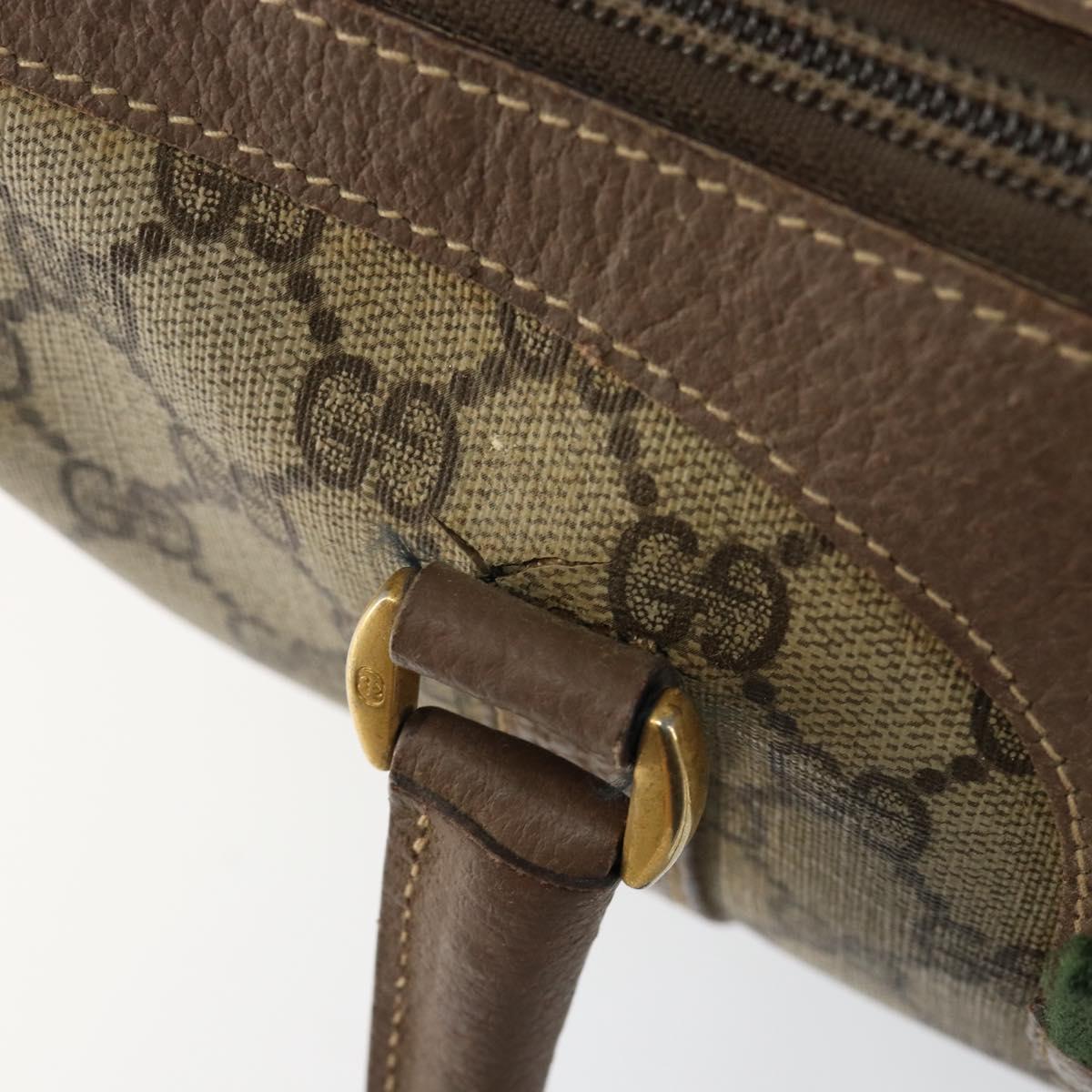 GUCCI GG Supreme Web Sherry Line Bag PVC Beige Gold 002 615 6838 Auth 144971