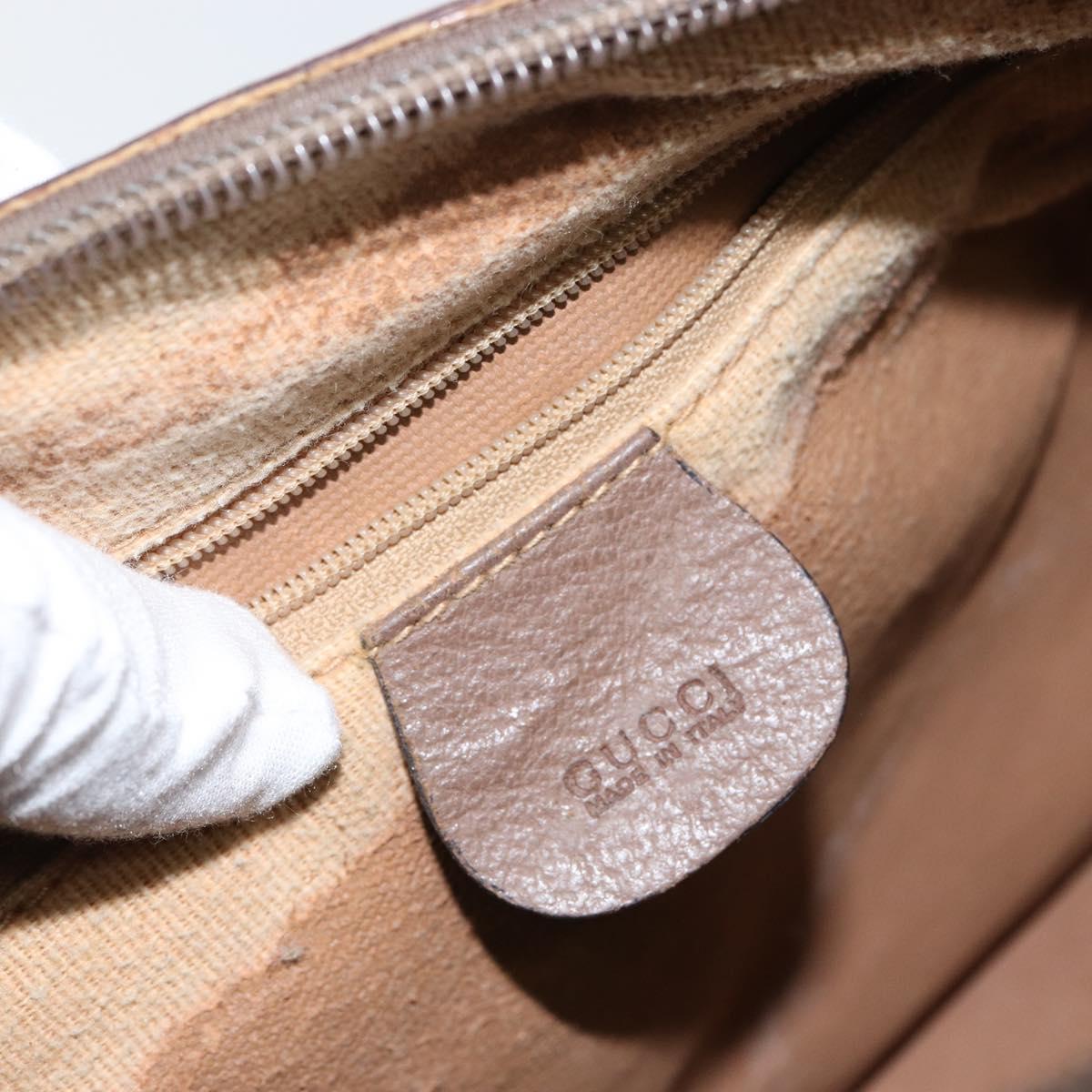 GUCCI GG Supreme Web Sherry Line Bag PVC Beige Gold 002 615 6838 Auth 144971