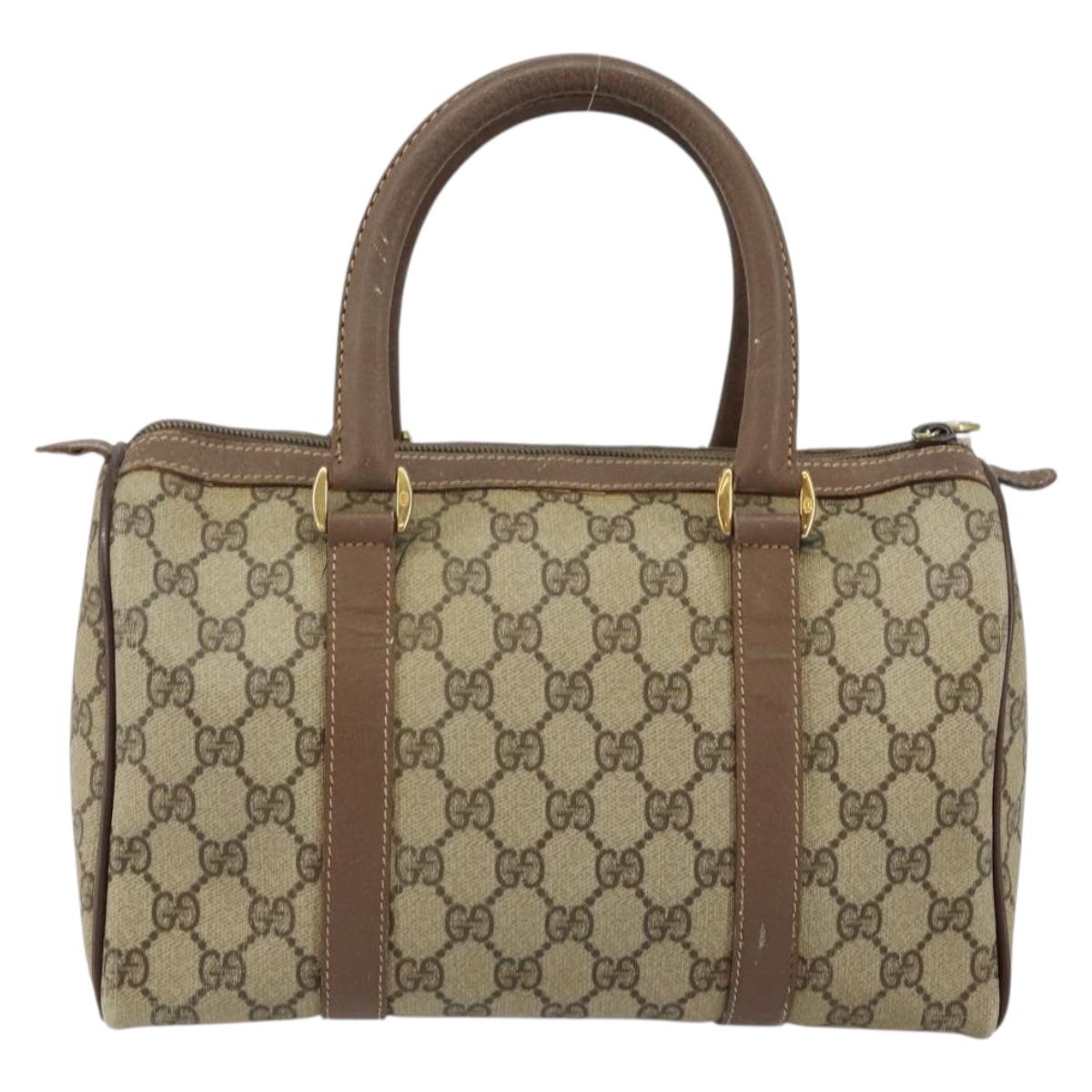 GUCCI GG Supreme Web Sherry Line Bag PVC Beige Gold 002 615 6838 Auth 144971