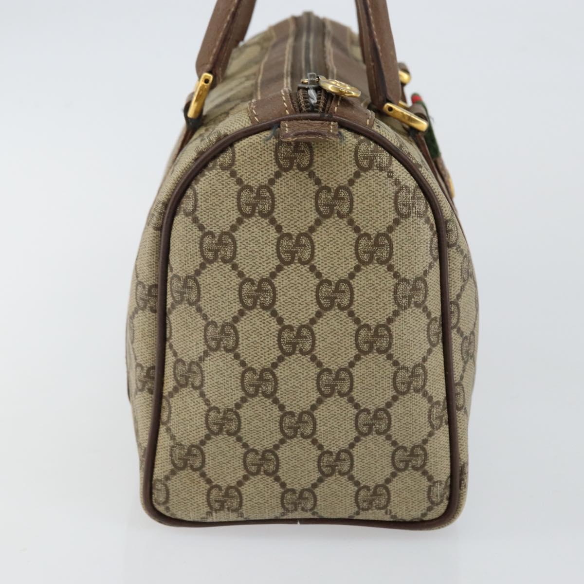 GUCCI GG Supreme Web Sherry Line Bag PVC Beige Gold 002 615 6838 Auth 144971
