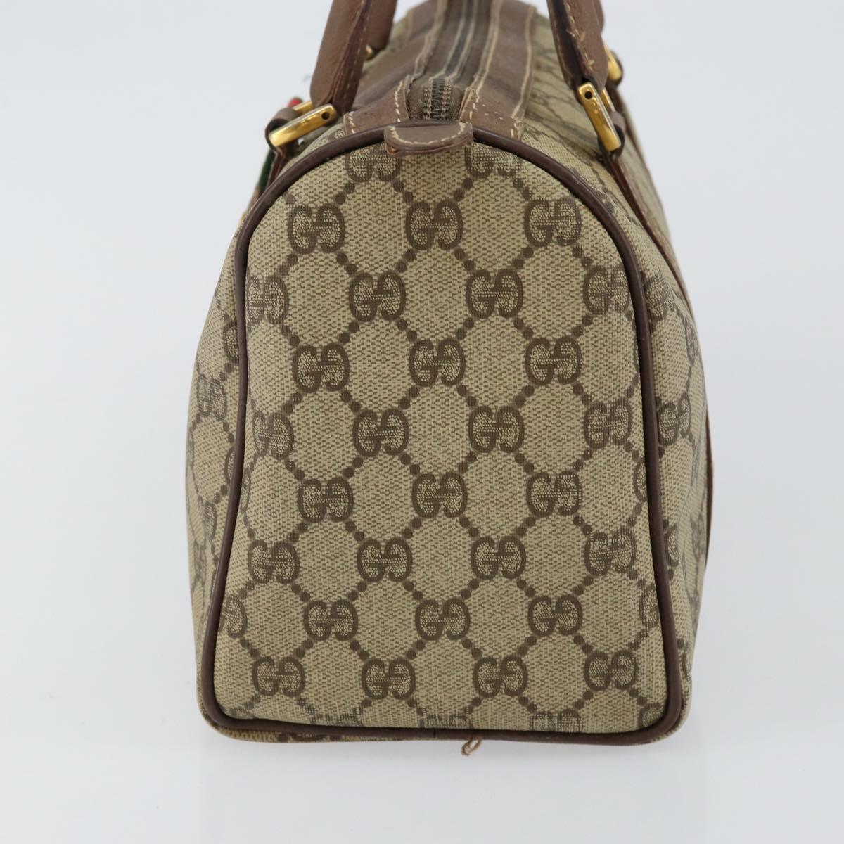 GUCCI GG Supreme Web Sherry Line Bag PVC Beige Gold 002 615 6838 Auth 144971