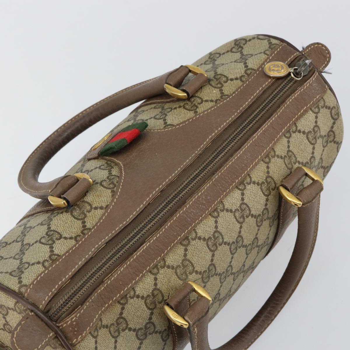 GUCCI GG Supreme Web Sherry Line Bag PVC Beige Gold 002 615 6838 Auth 144971