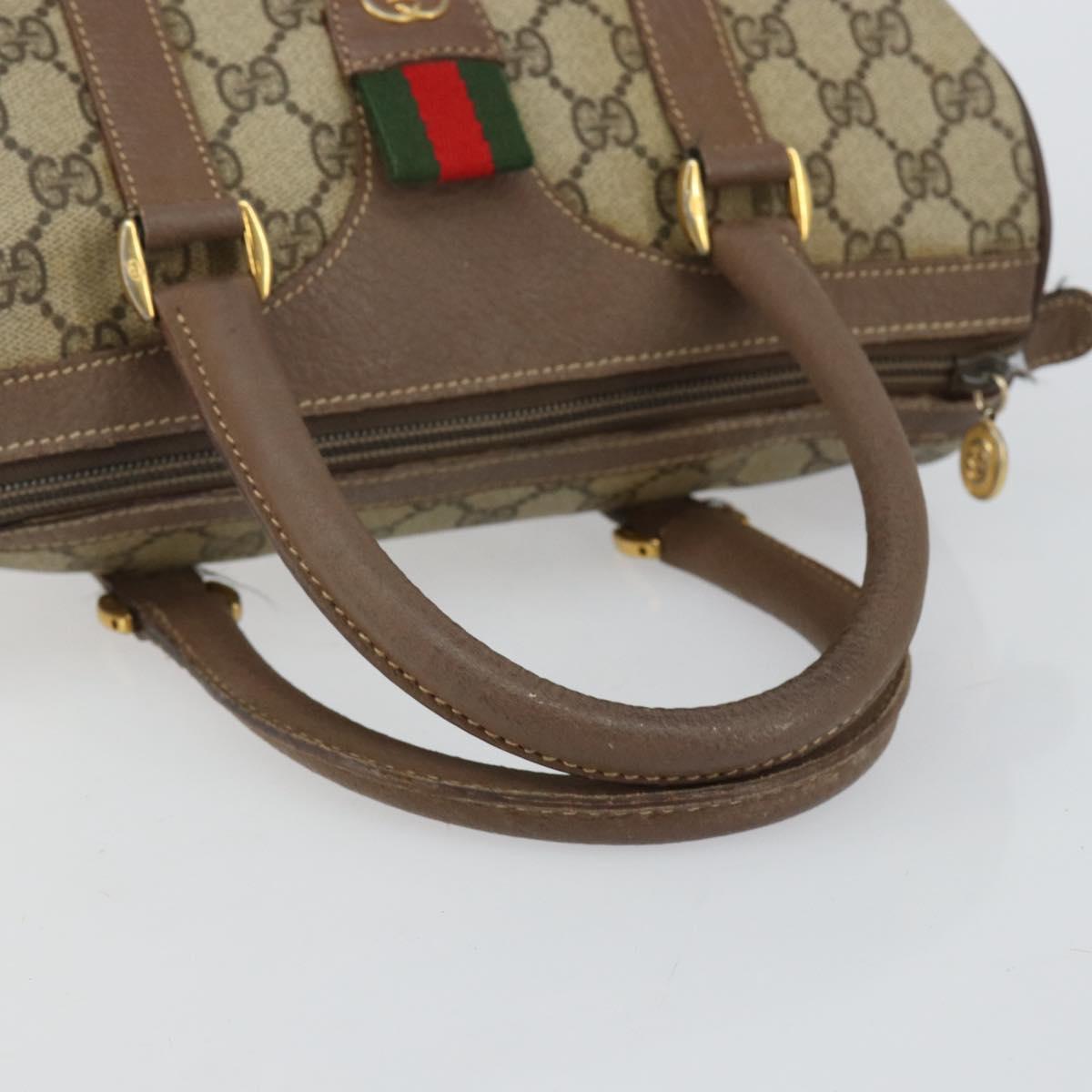 GUCCI GG Supreme Web Sherry Line Bag PVC Beige Gold 002 615 6838 Auth 144971