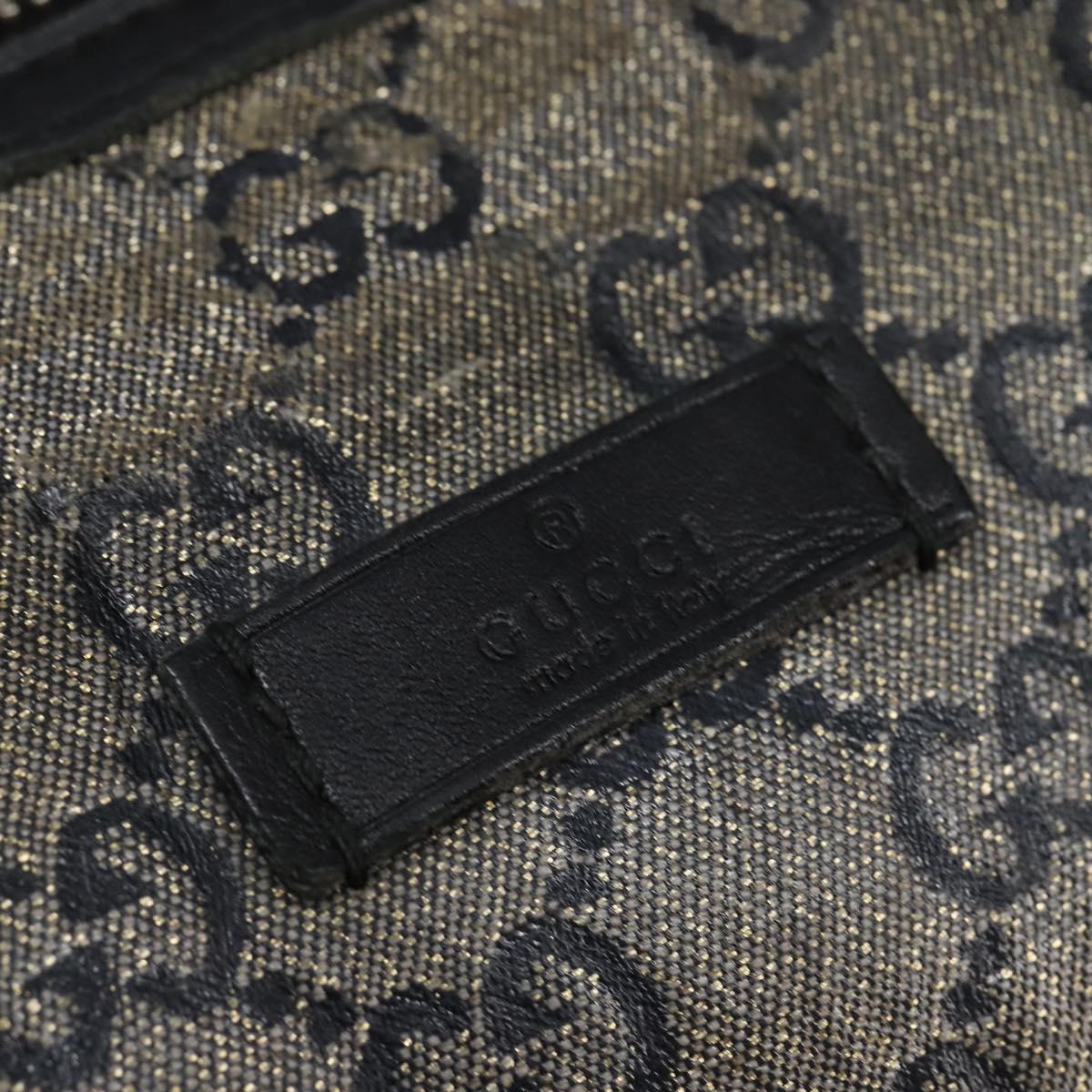 GUCCI GG Crystal Boston Bag Coated Canvas 2way Navy Gold 203696 Auth 144972