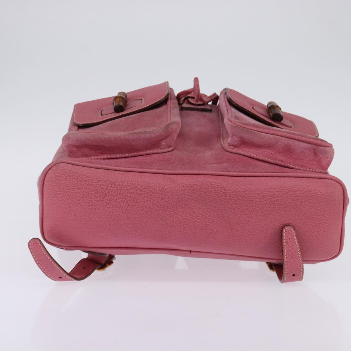 GUCCI Backpack Suede Pink Gold 003 2058 0016 Auth 144974