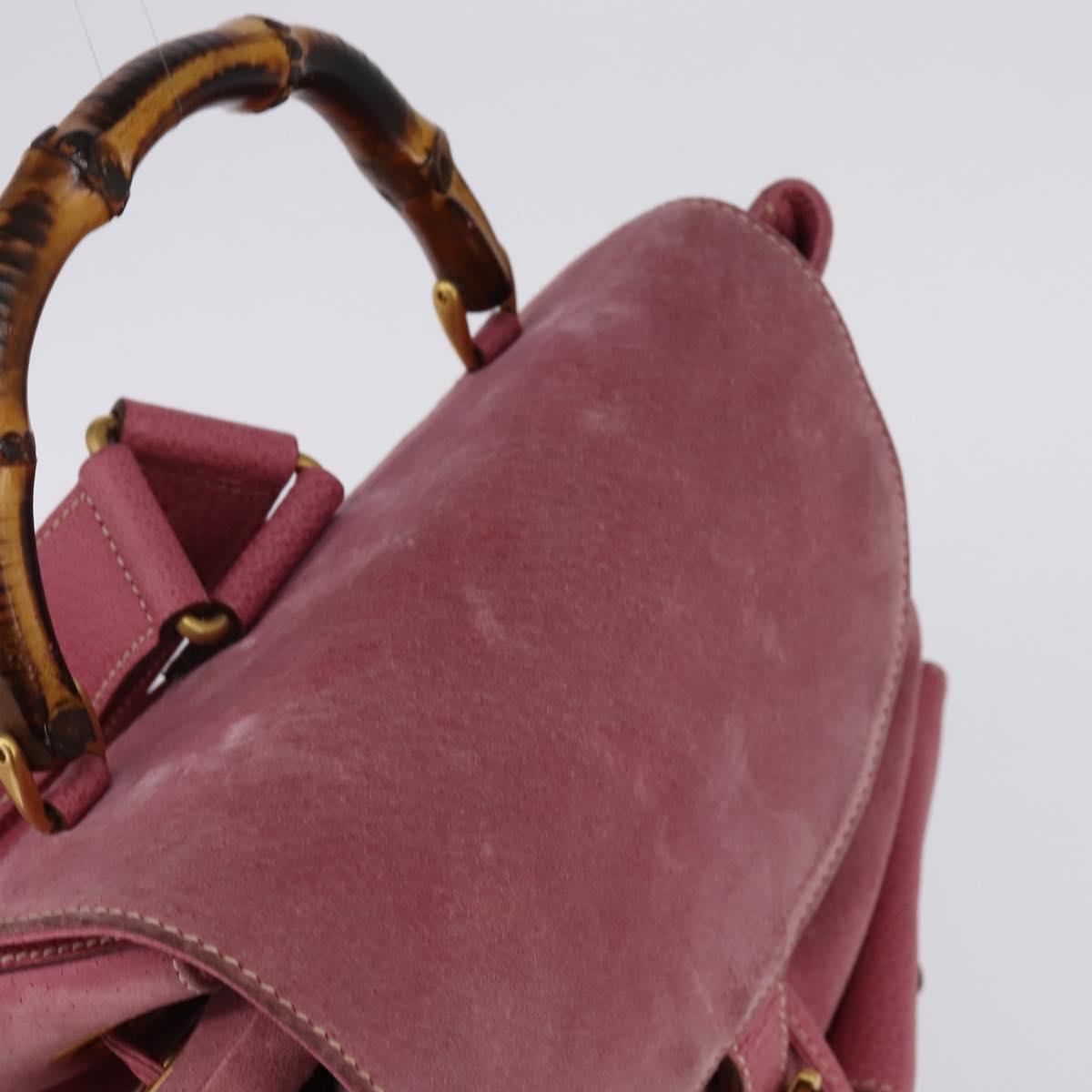 GUCCI Backpack Suede Pink Gold 003 2058 0016 Auth 144974