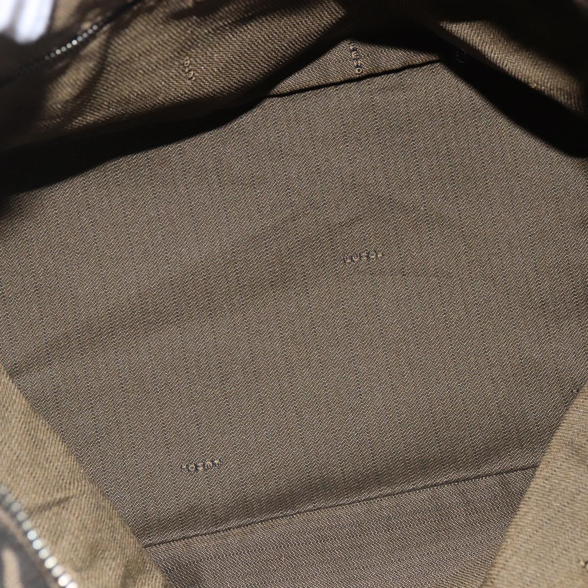 FENDI Zucca Canvas Vanity Hand Bag Black Brown Auth 144977