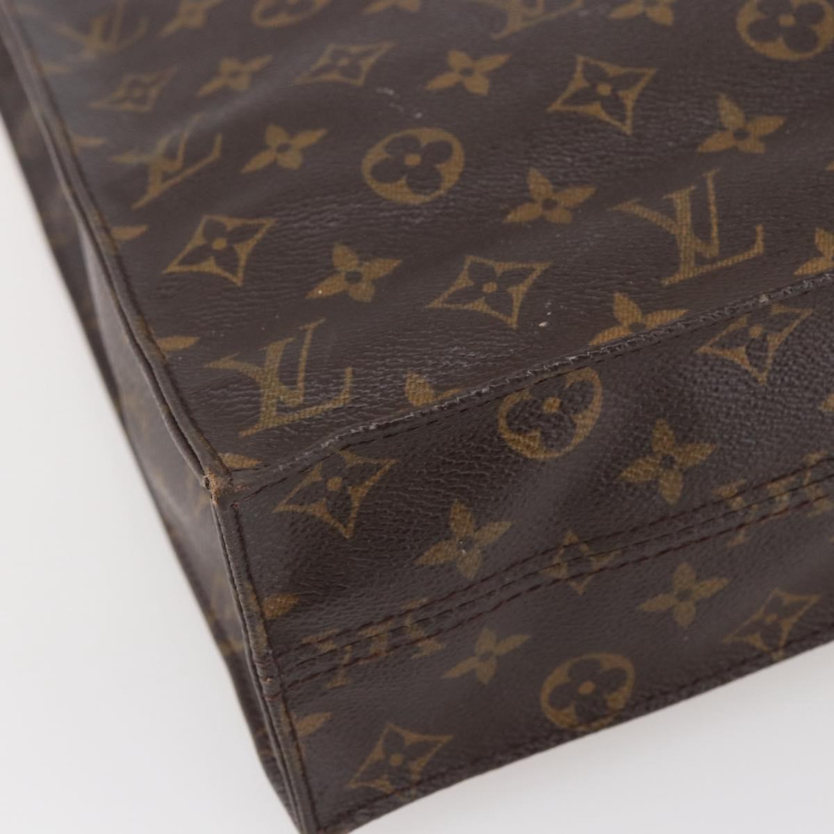 LOUIS VUITTON Monogram Sac Plat Hand Bag M51140 LV Auth 144980