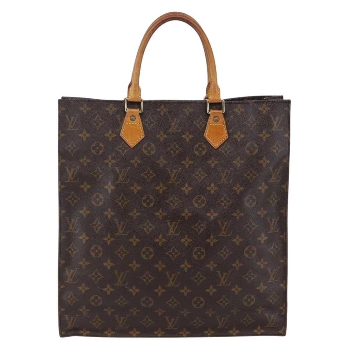LOUIS VUITTON Monogram Sac Plat Hand Bag M51140 LV Auth 144980