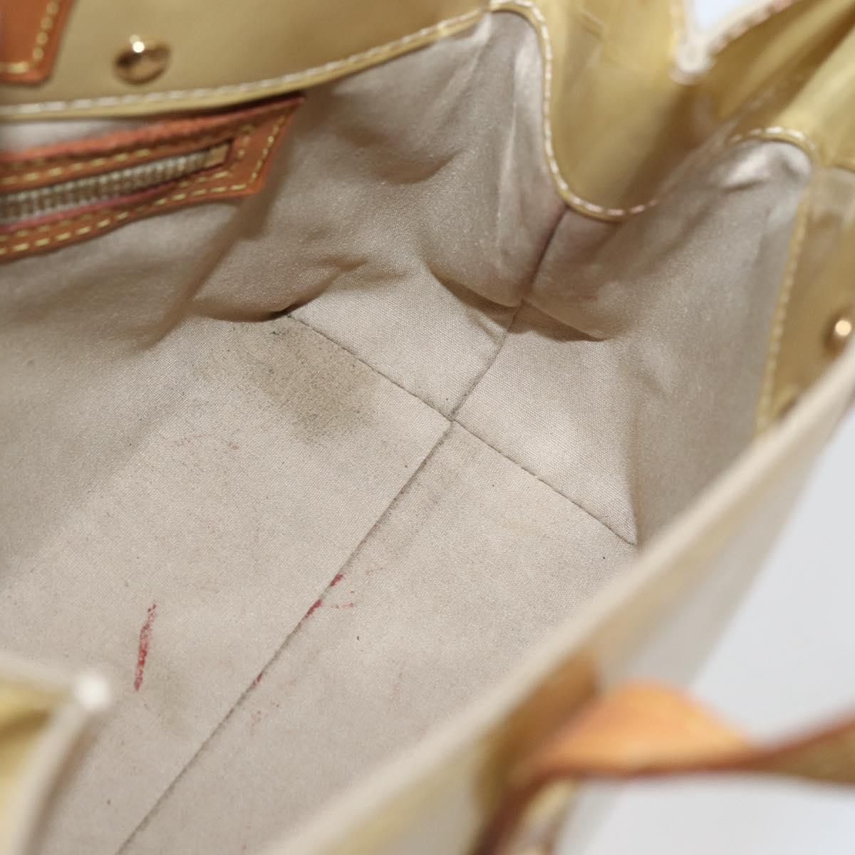 LOUIS VUITTON Monogram Vernis Reade PM Hand Bag Beige M91334 LV Auth 144987