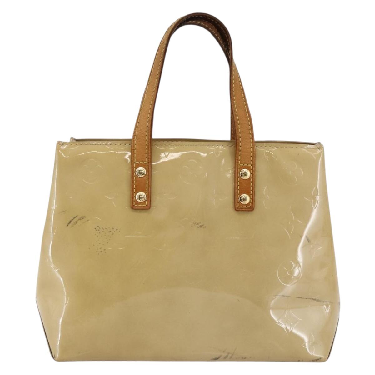 LOUIS VUITTON Monogram Vernis Reade PM Hand Bag Beige M91334 LV Auth 144987