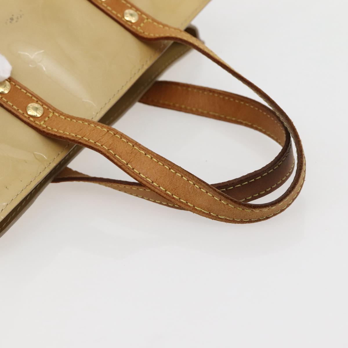 LOUIS VUITTON Monogram Vernis Reade PM Hand Bag Beige M91334 LV Auth 144987