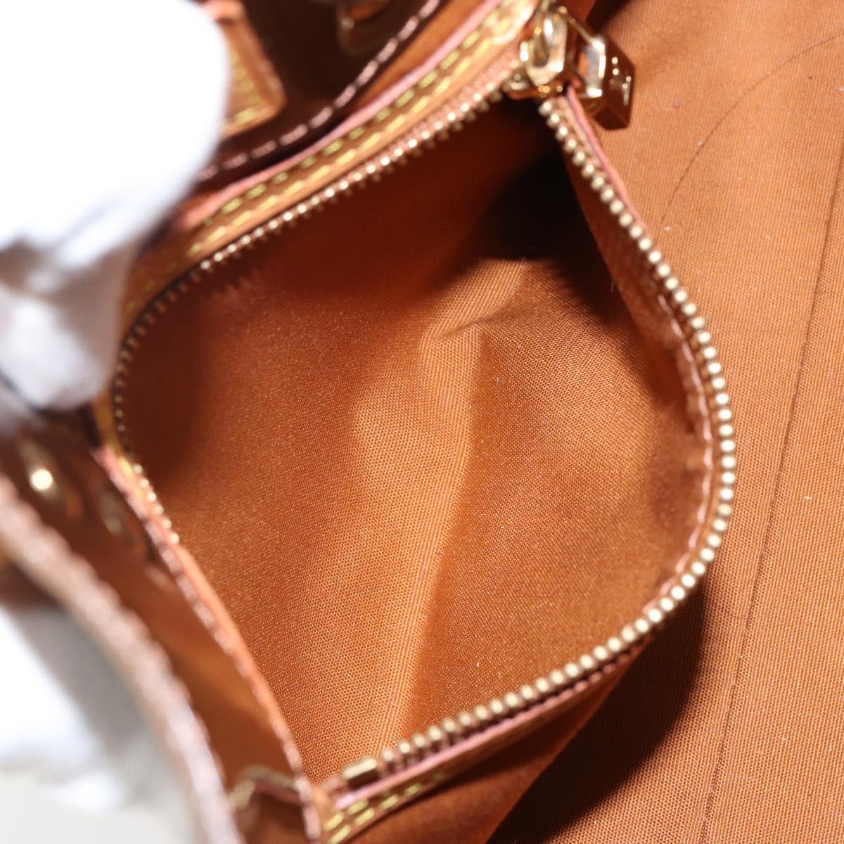 LOUIS VUITTON Monogram Vernis Reade PM Hand Bag Bronze M91146 LV Auth 144988