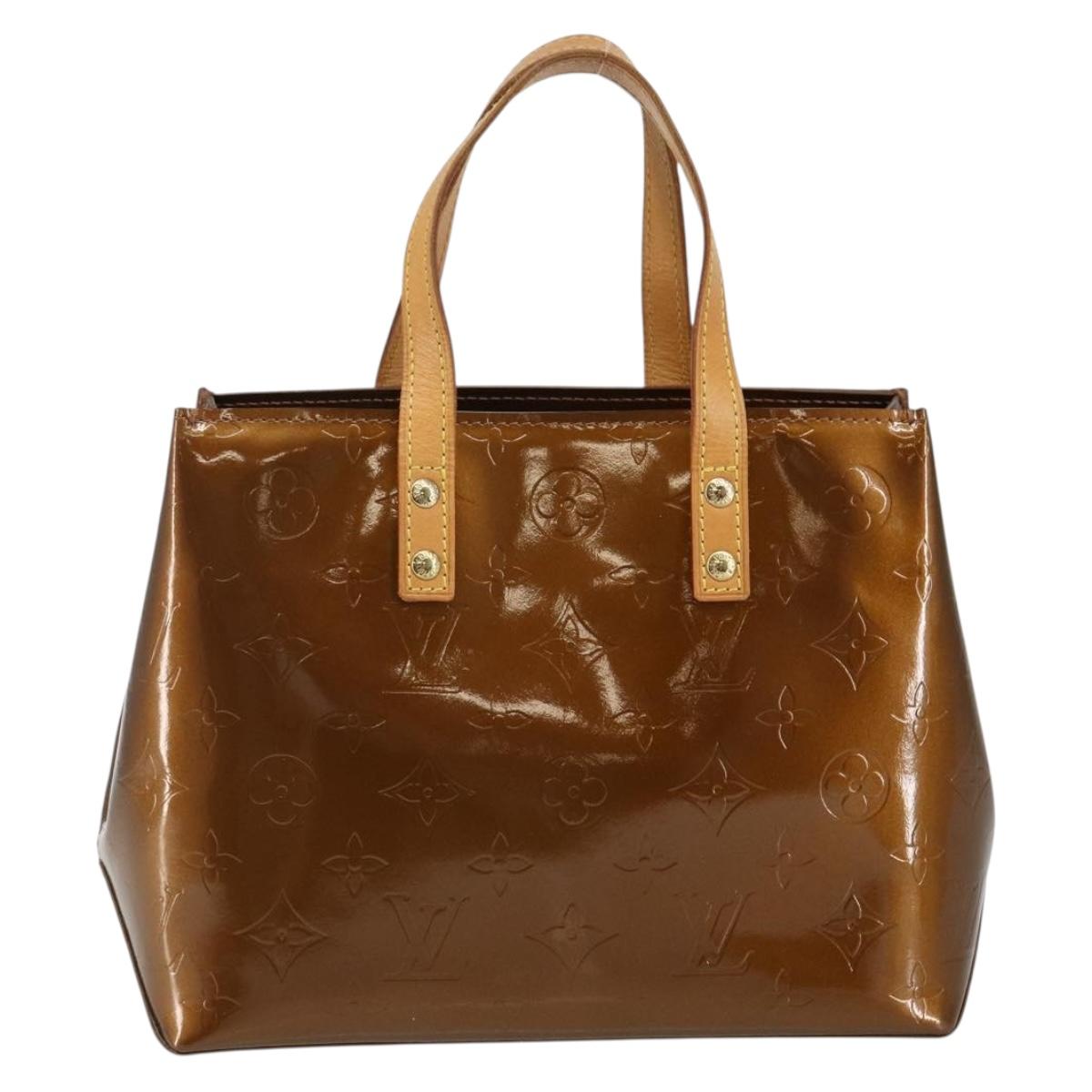 LOUIS VUITTON Monogram Vernis Reade PM Hand Bag Bronze M91146 LV Auth 144988