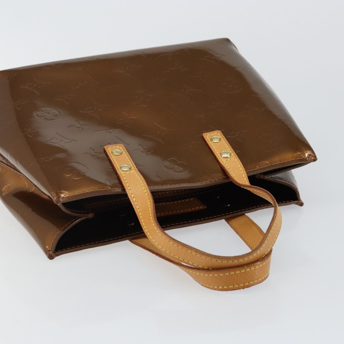 LOUIS VUITTON Monogram Vernis Reade PM Hand Bag Bronze M91146 LV Auth 144988