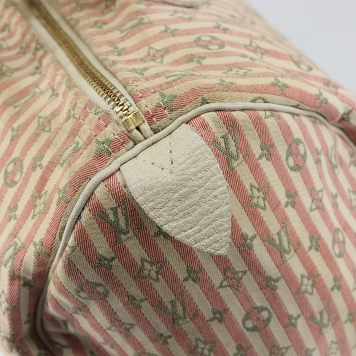 LOUIS VUITTON Monogram Mini Lin Croisette Speedy 30 Bag Pink M95501 Auth 144993