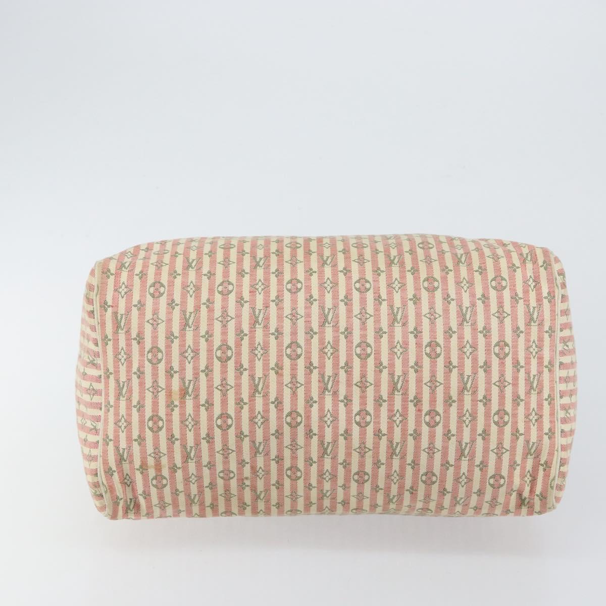 LOUIS VUITTON Monogram Mini Lin Croisette Speedy 30 Bag Pink M95501 Auth 144993