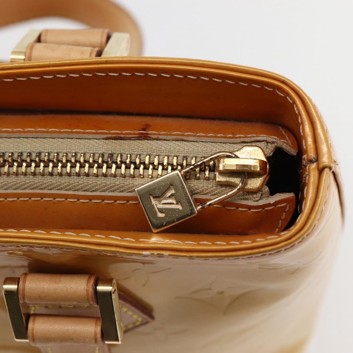 LOUIS VUITTON Monogram Vernis Houston Hand Bag Beige M91004 LV Auth 145003