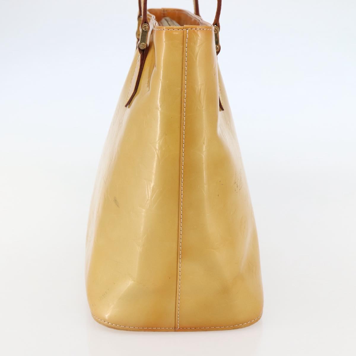 LOUIS VUITTON Monogram Vernis Houston Hand Bag Beige M91004 LV Auth 145003