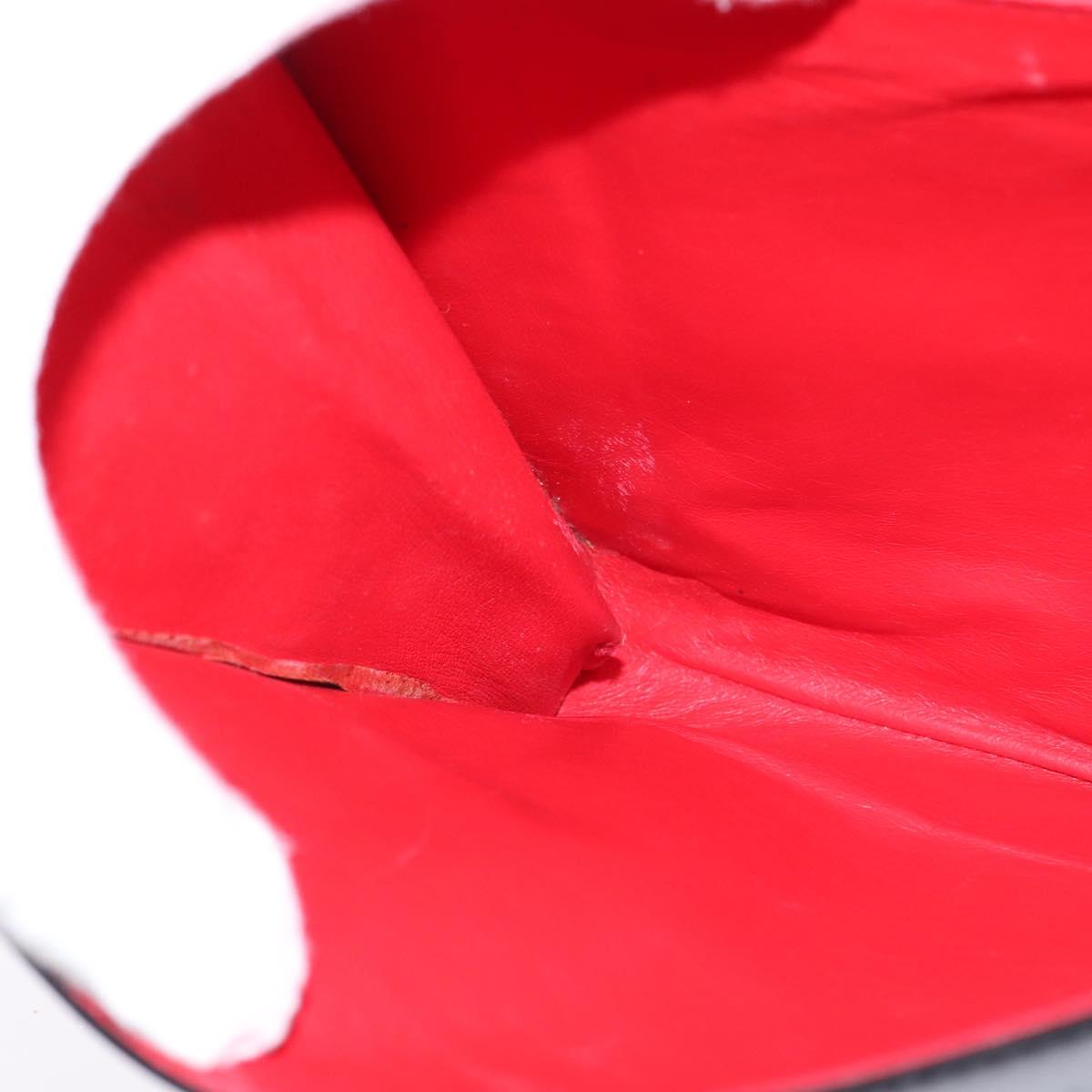 CELINE Circle Shoulder Bag Leather Black Gold Auth 145014