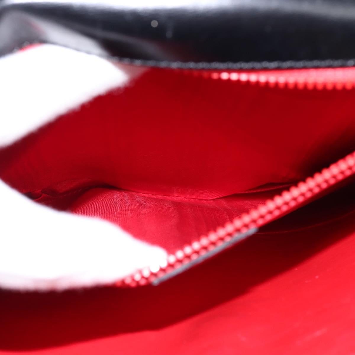 CELINE Circle Shoulder Bag Leather Black Gold Auth 145014