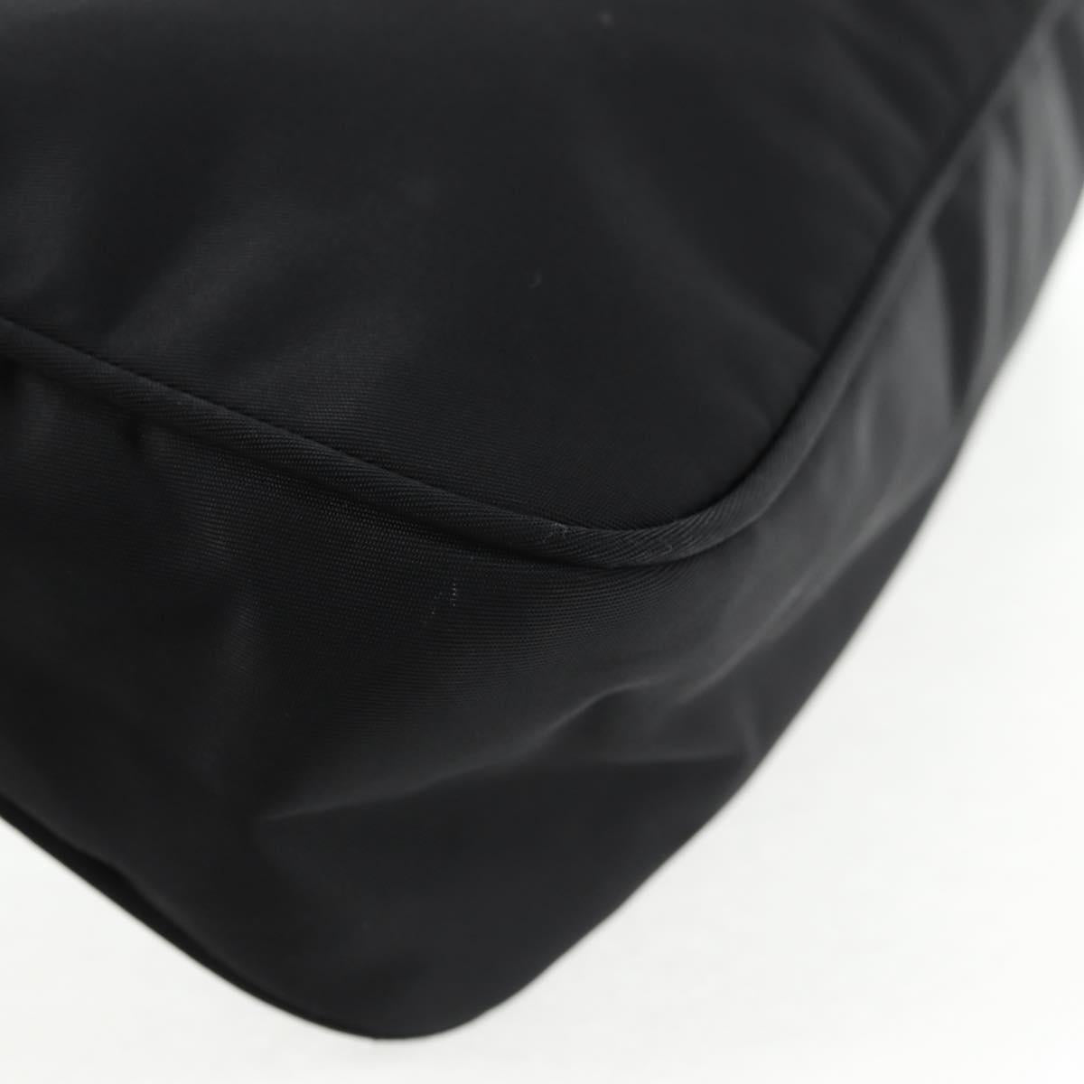 PRADA Hand Bag Nylon Black Silver Auth 145021V