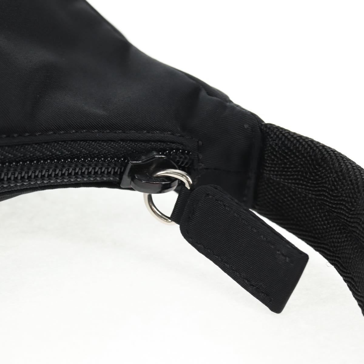 PRADA Hand Bag Nylon Black Silver Auth 145021V