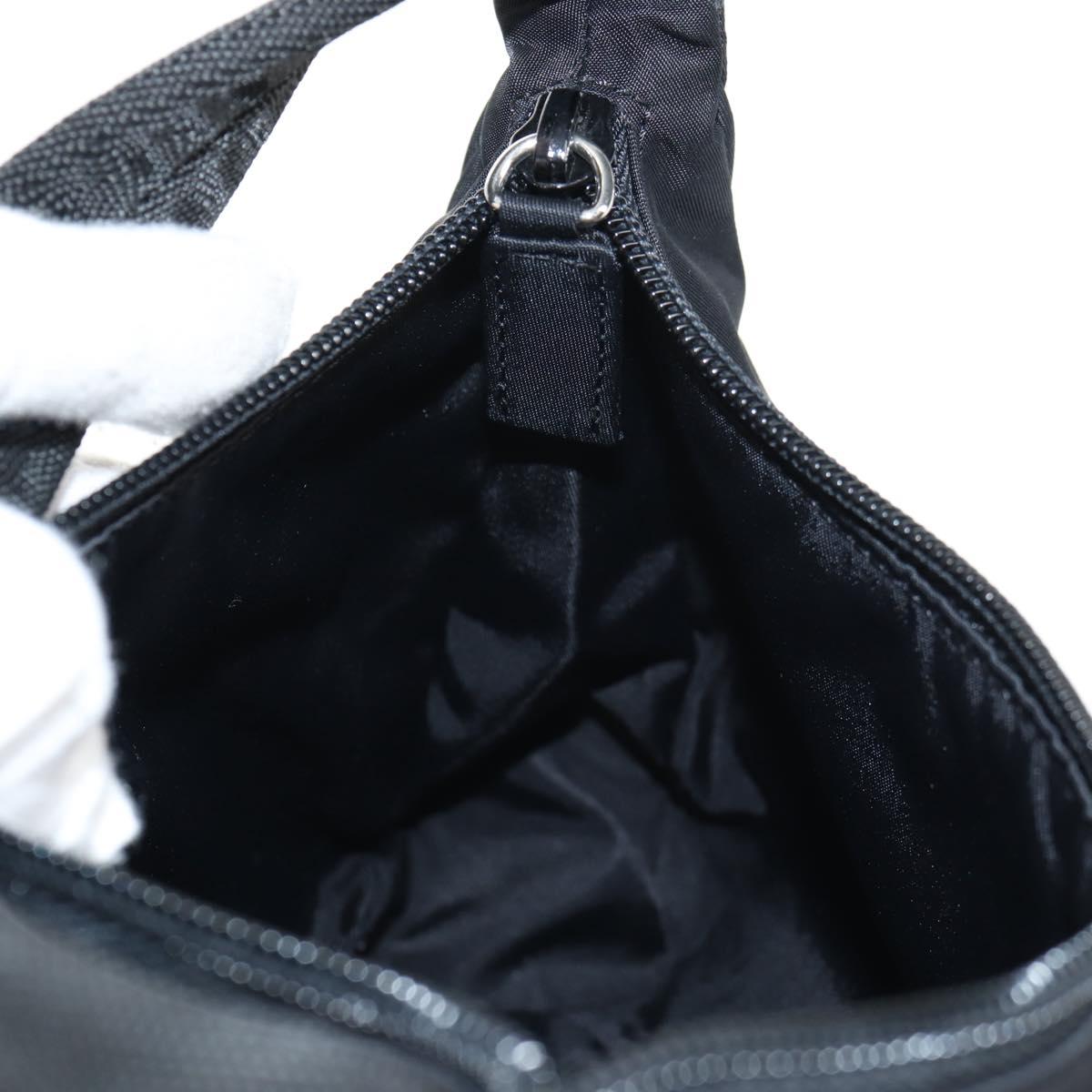 PRADA Hand Bag Nylon Black Silver Auth 145021V