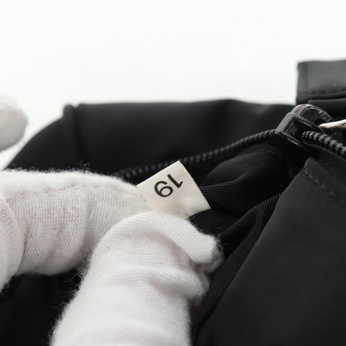 PRADA Hand Bag Nylon Black Silver Auth 145021V