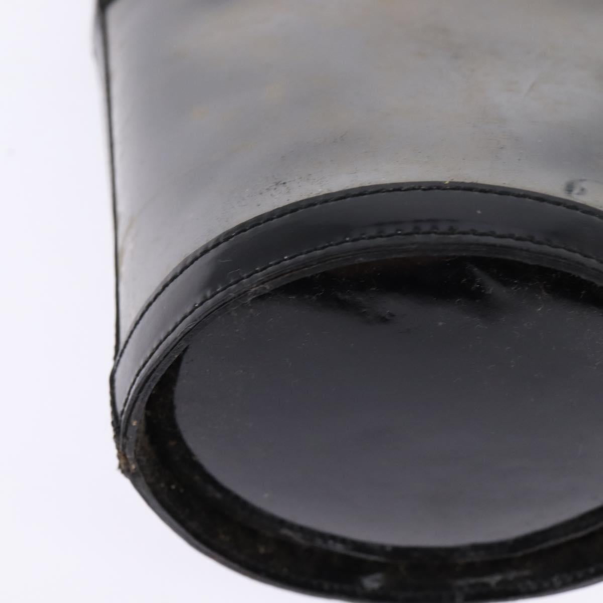 Salvatore Ferragamo Gancini Shoulder Bag Vinyl Black Gold Auth 145025