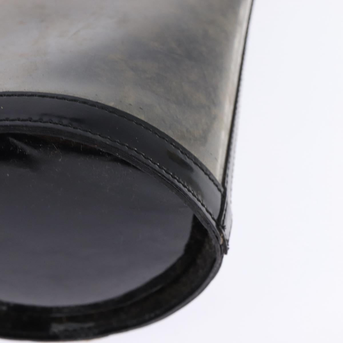 Salvatore Ferragamo Gancini Shoulder Bag Vinyl Black Gold Auth 145025