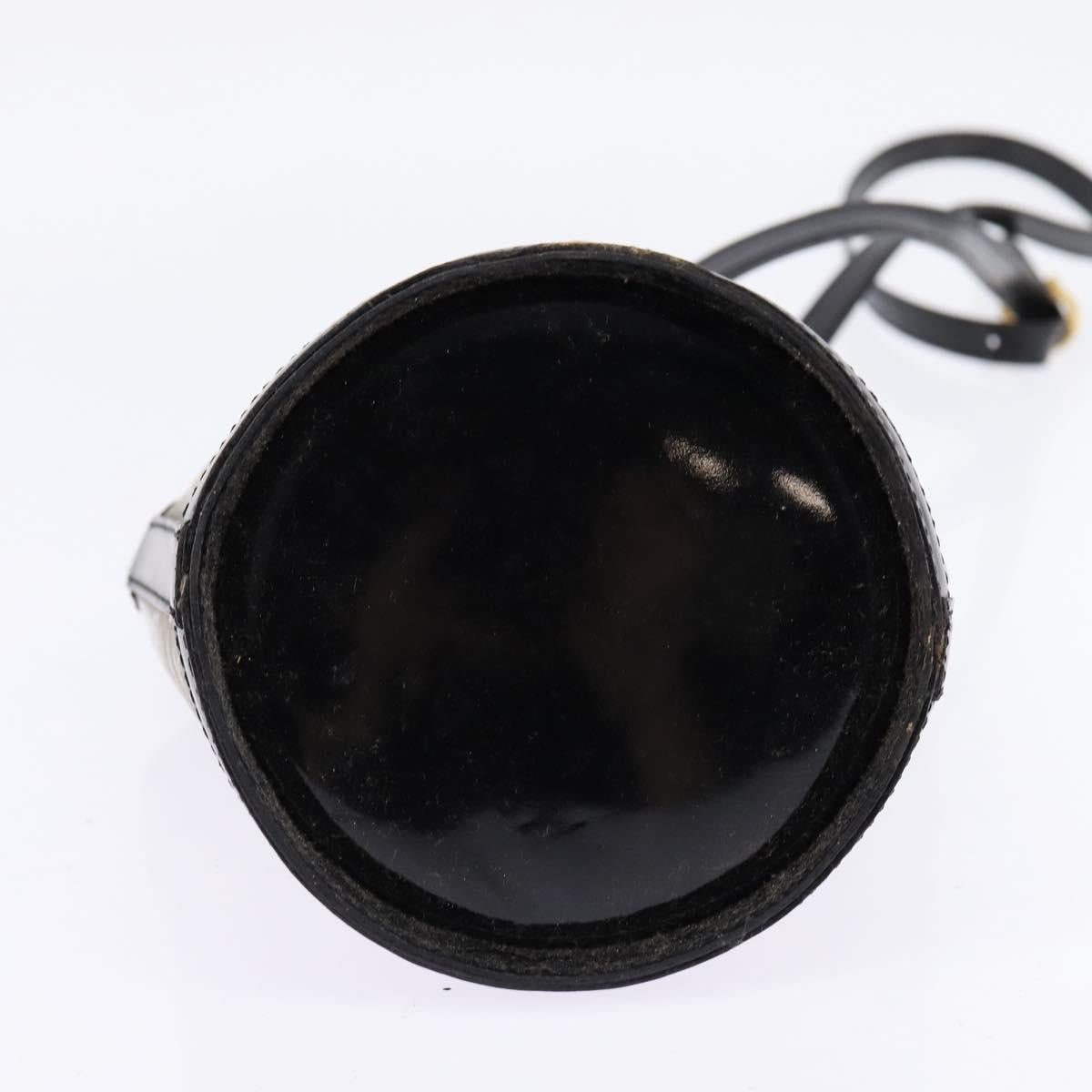 Salvatore Ferragamo Gancini Shoulder Bag Vinyl Black Gold Auth 145025