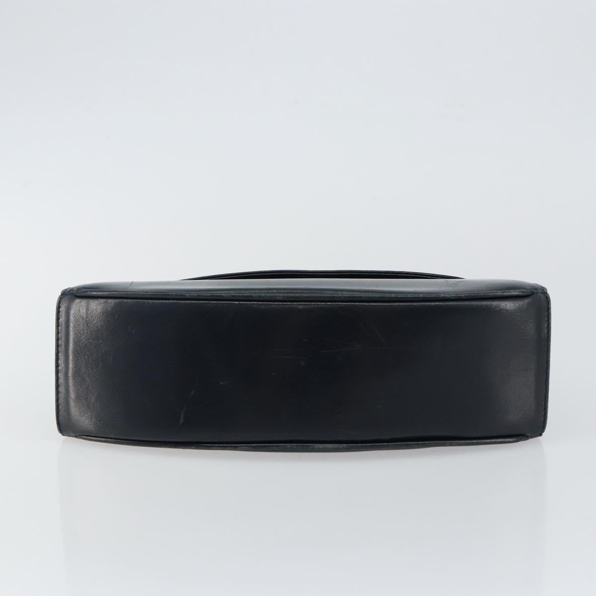 Salvatore Ferragamo Hand Bag Leather Navy Gold Auth 145028