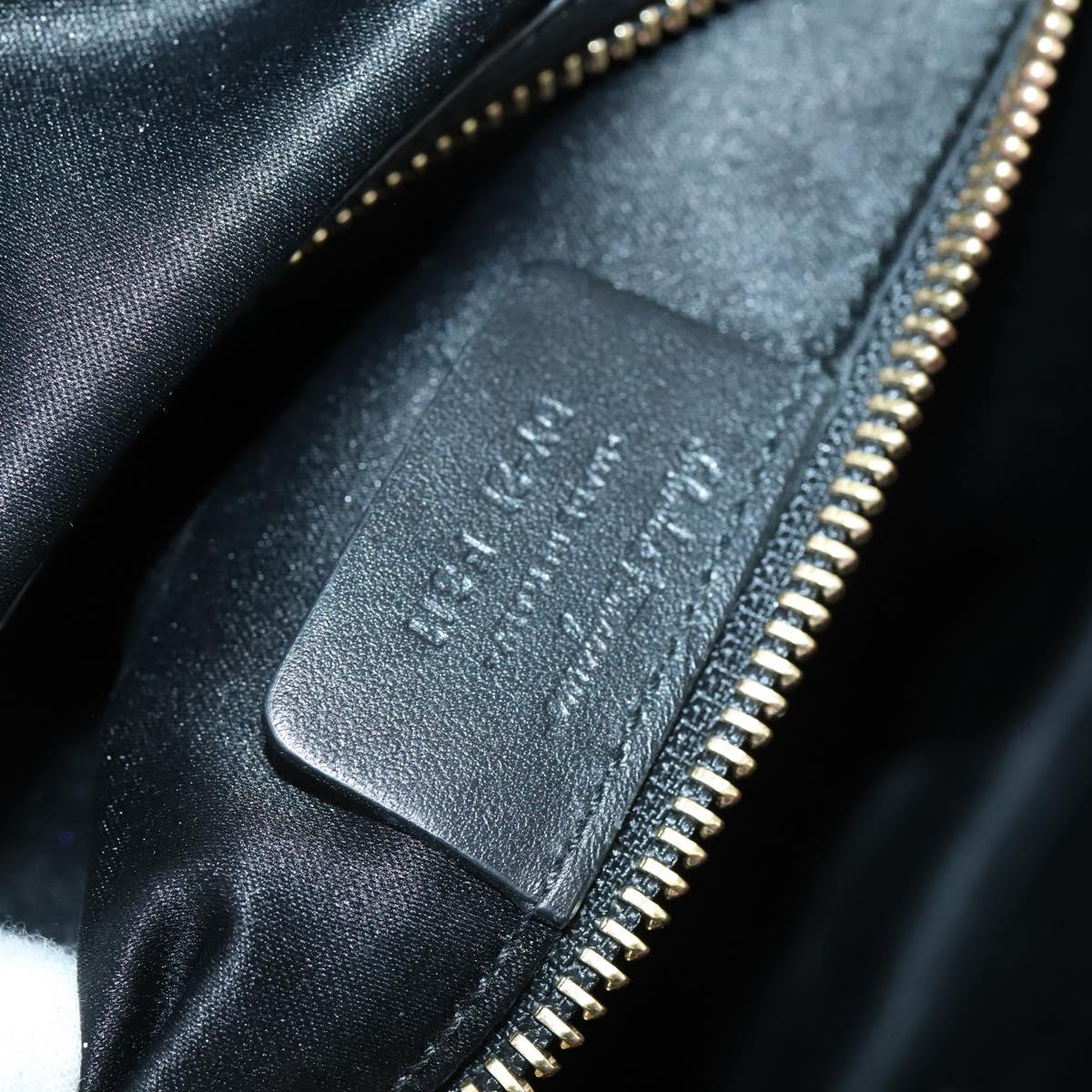 Salvatore Ferragamo Gancini Hand Bag tweed Black Gold Auth 145029