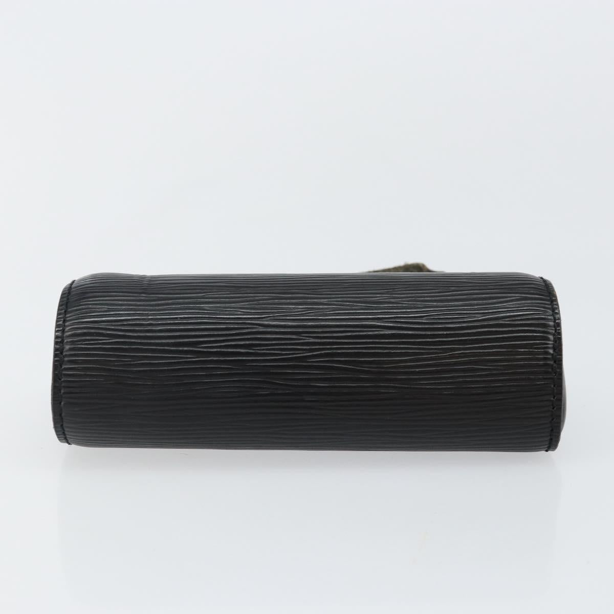 LOUIS VUITTON Epi Soufflot Pouch Black LV Auth 145034