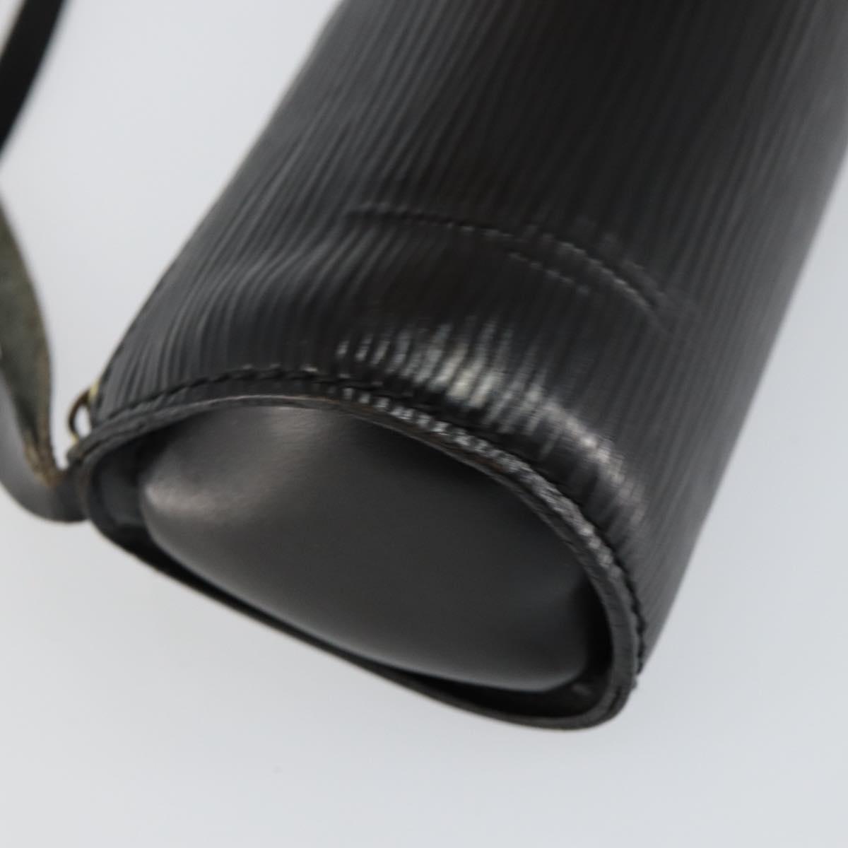 LOUIS VUITTON Epi Soufflot Pouch Black LV Auth 145034